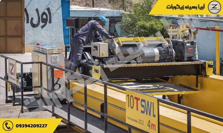 جرثقیل سقفی دو پل به همراه راهبر دو پل